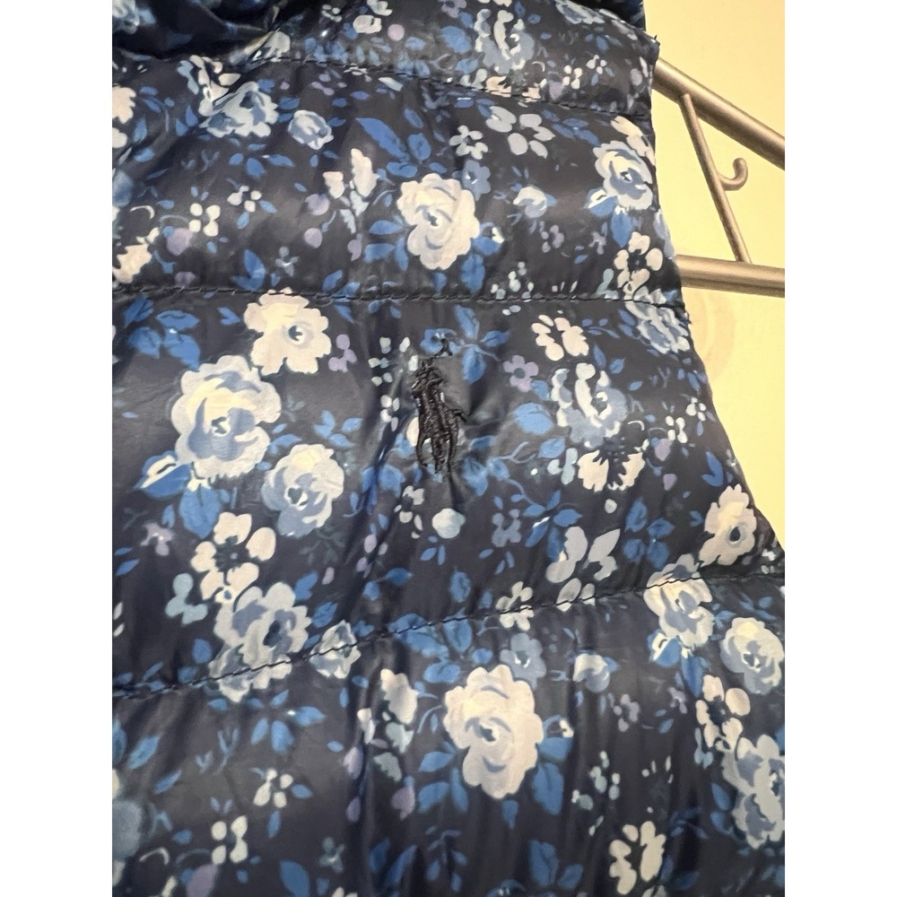 Polo Ralph Lauren Girls 6x Hooded Puffer Vest Floral - Picture 2 of 8